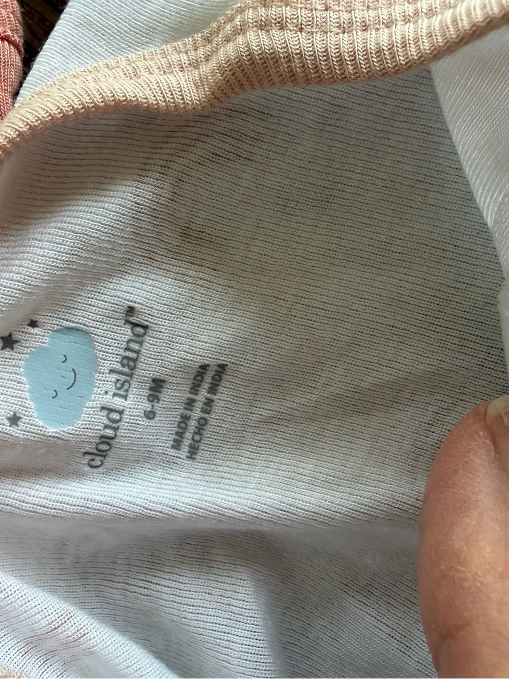 cloud island Peach White Rainbow Footed Pajama Set 2 6-9 months butter soft nwt - Picture 6 of 8